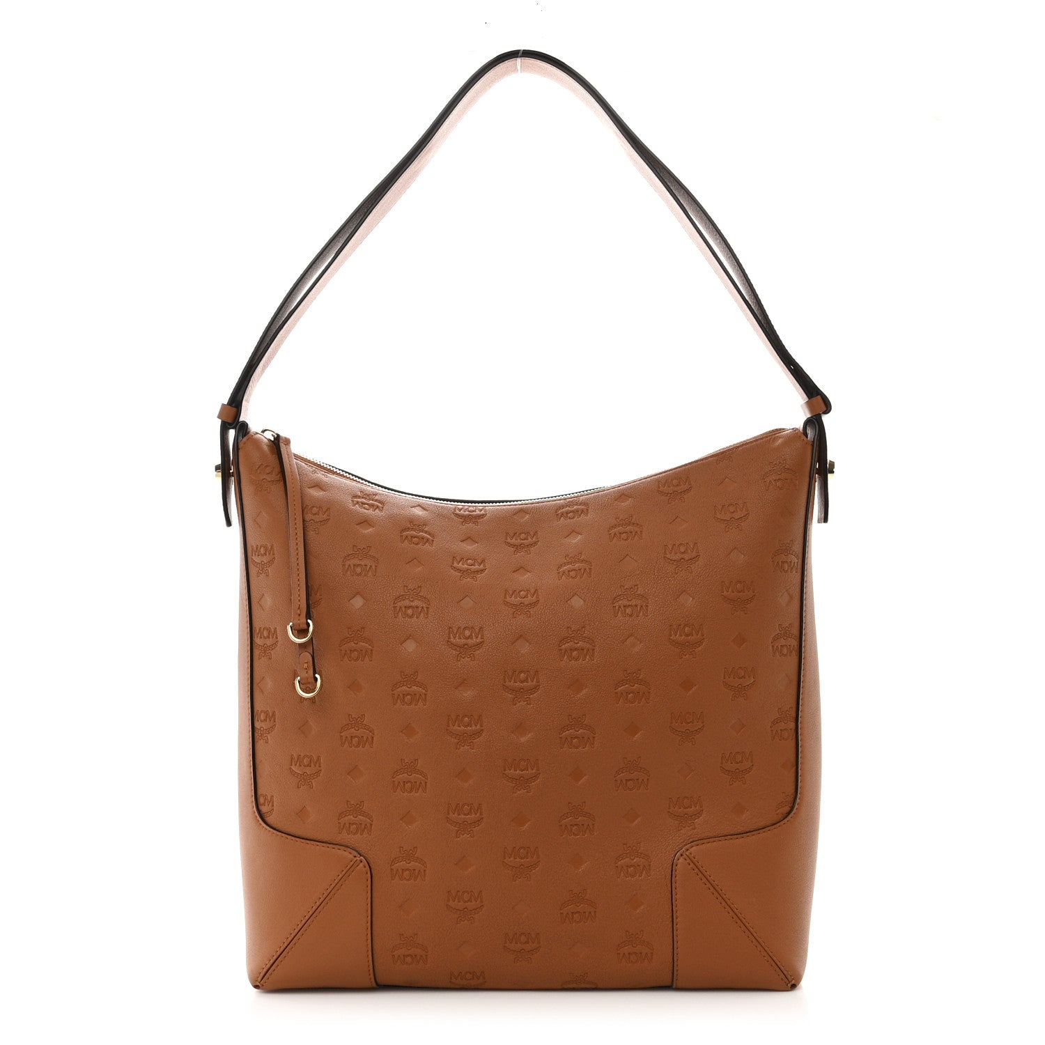 MCM Calfskin Ottomar Monogram Medium Klara Hobo Cognac 1 of 9