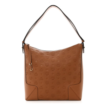 MCM Calfskin Ottomar Monogram Medium Klara Hobo Cognac 1 of 9