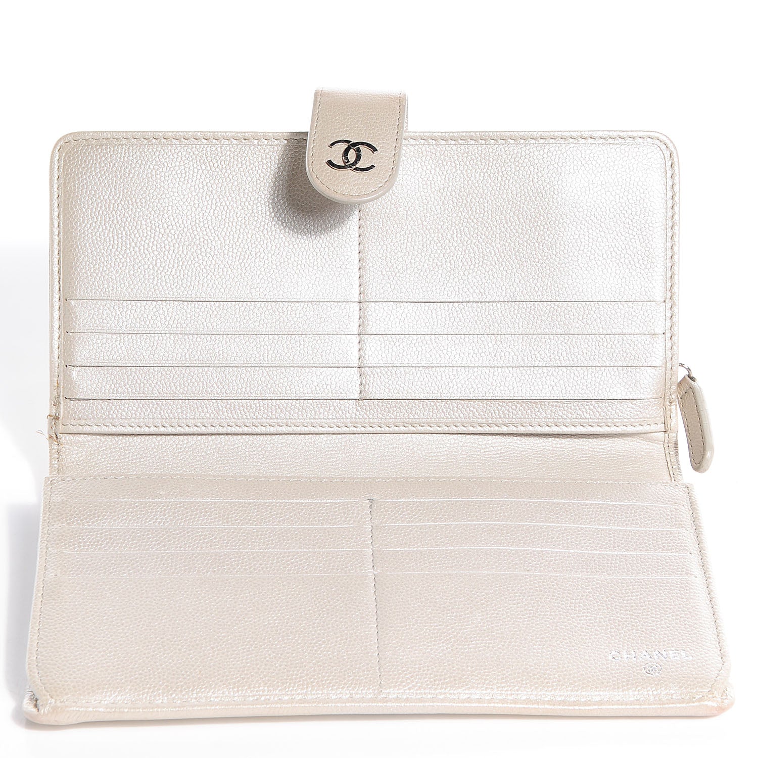 Chanel Caviar CC Long Wallet Pearl 5 of 7