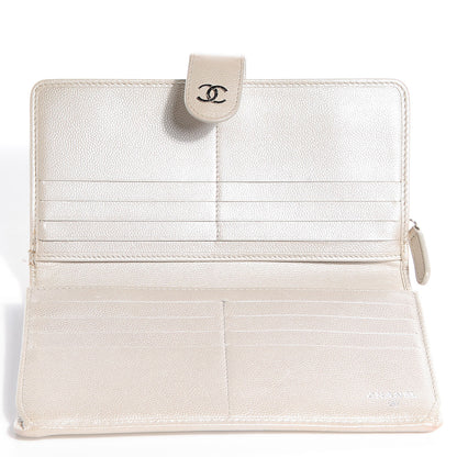 Chanel Caviar CC Long Wallet Pearl 5 of 7