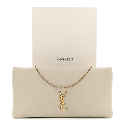 Saint Laurent Padded Lambskin Mini Calypso Wallet On Chain WOC Crema Soft 11 of 11