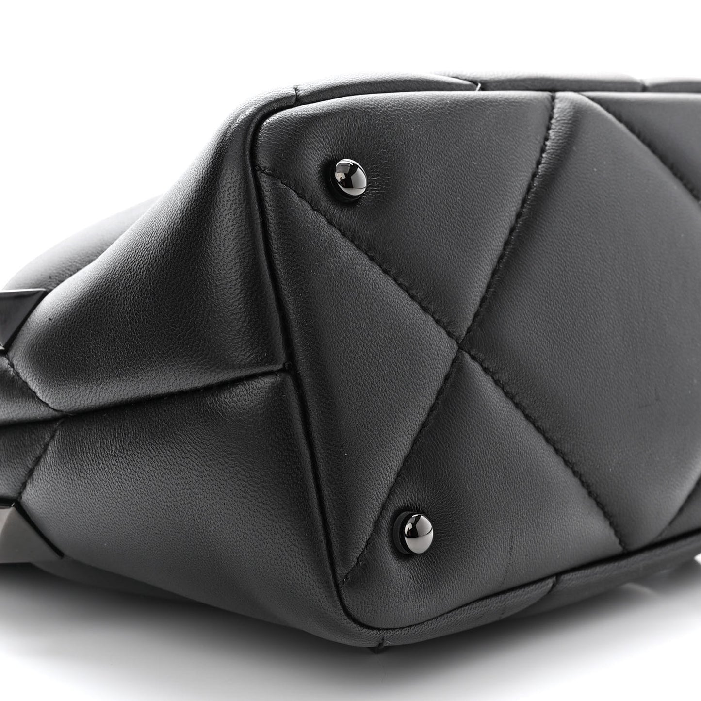Nappa Monochrome Small Roman Stud The Handle Bag Black
