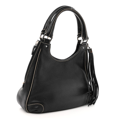 Chanel Grained Calfskin Tassel Hobo Black 3 of 12