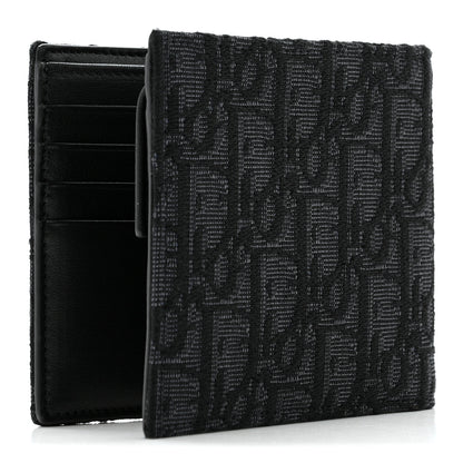 Christian Dior Oblique Jacquard Bi-Fold Wallet Black 3 of 7