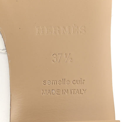 Hermes Calfskin Oz Mules 37.5 White 8 of 10