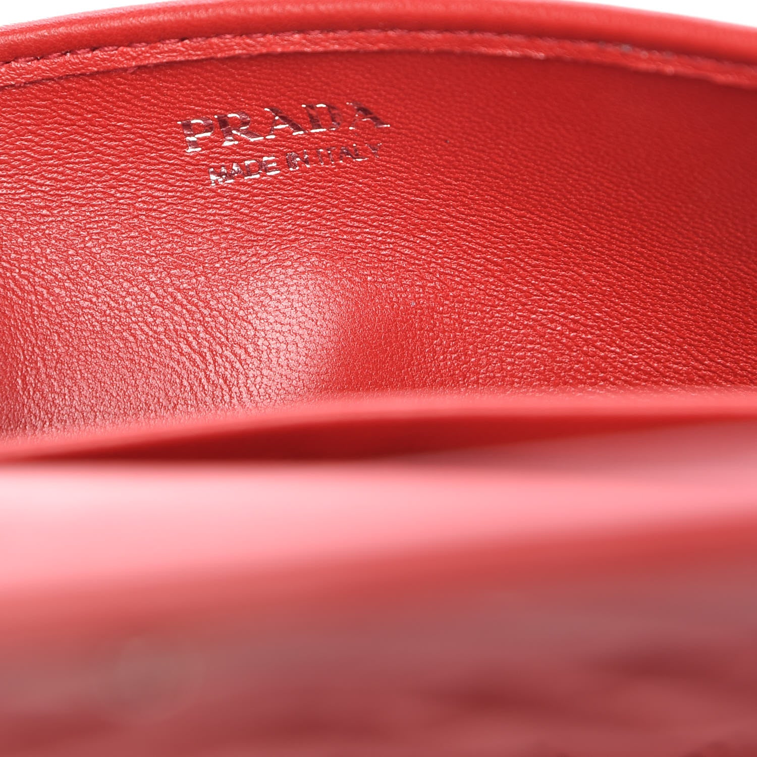 Prada Nappa Impunture Mini Diagramme Chain Crossbody Bag Fuoco 6 of 10