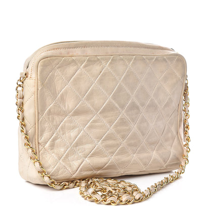 Chanel Lambskin Quilted Tassel Camera Case Pouch White 3 of 17