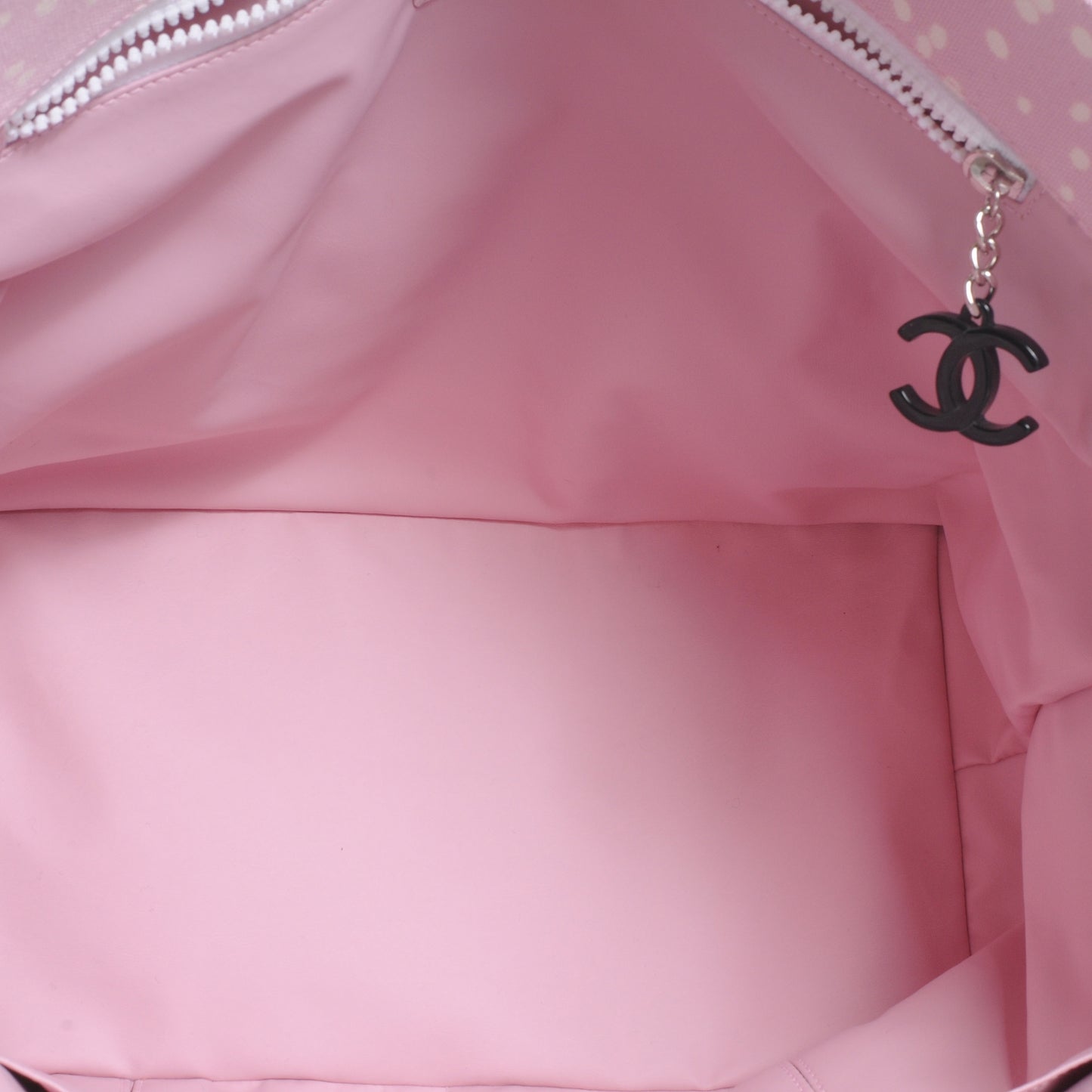 Terry Cotton and Canvas CC Print Large Tote Pink Black