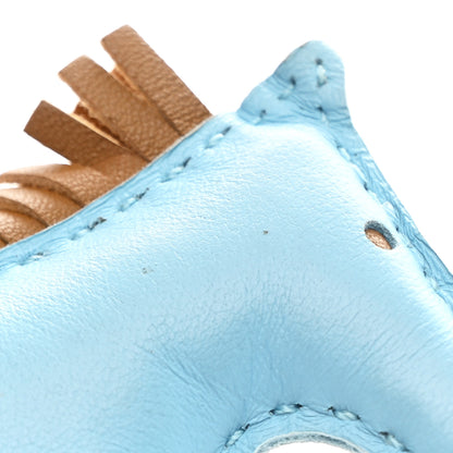 Hermes Milo Lambskin Grigri Rodeo Horse Bag Charm Celeste Bleu De Malte Kraft 4 of 4