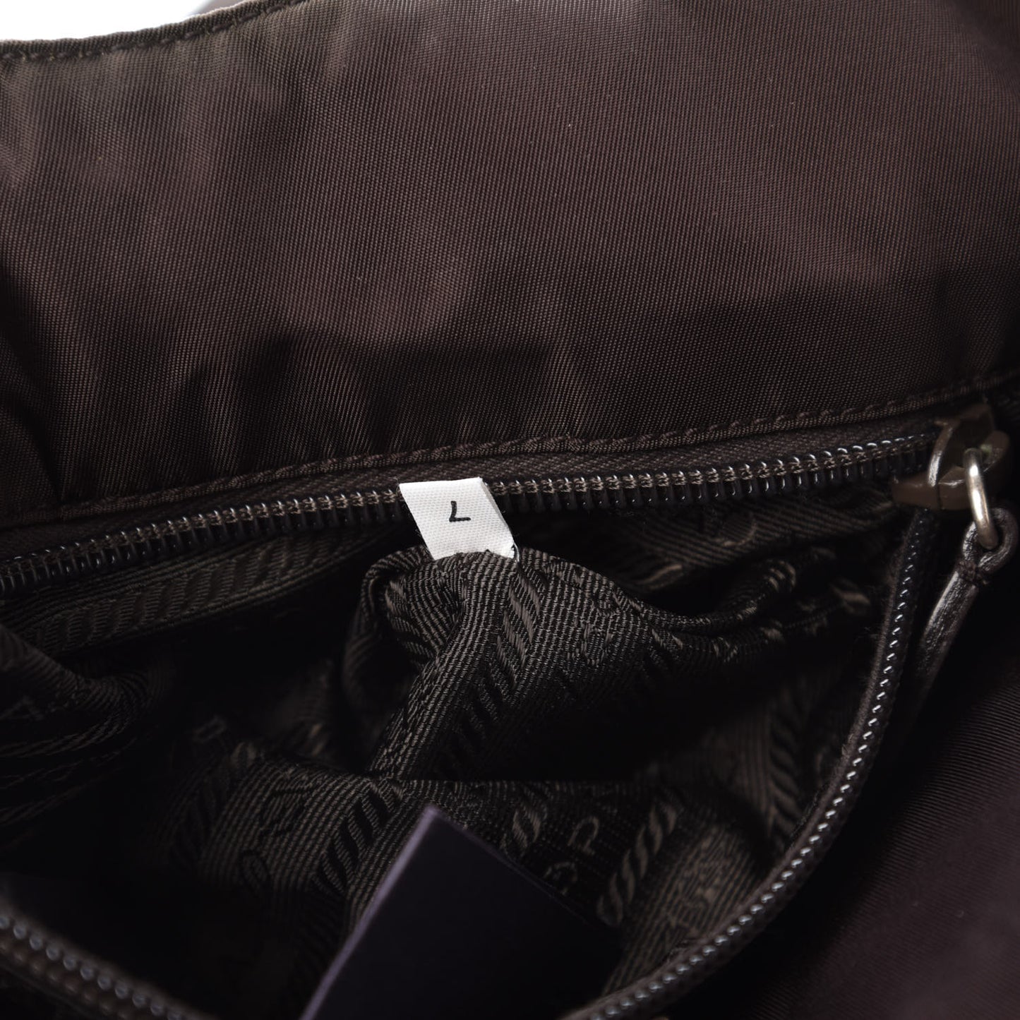 Tessuto Nylon Calfskin Shoulder Bag Moro