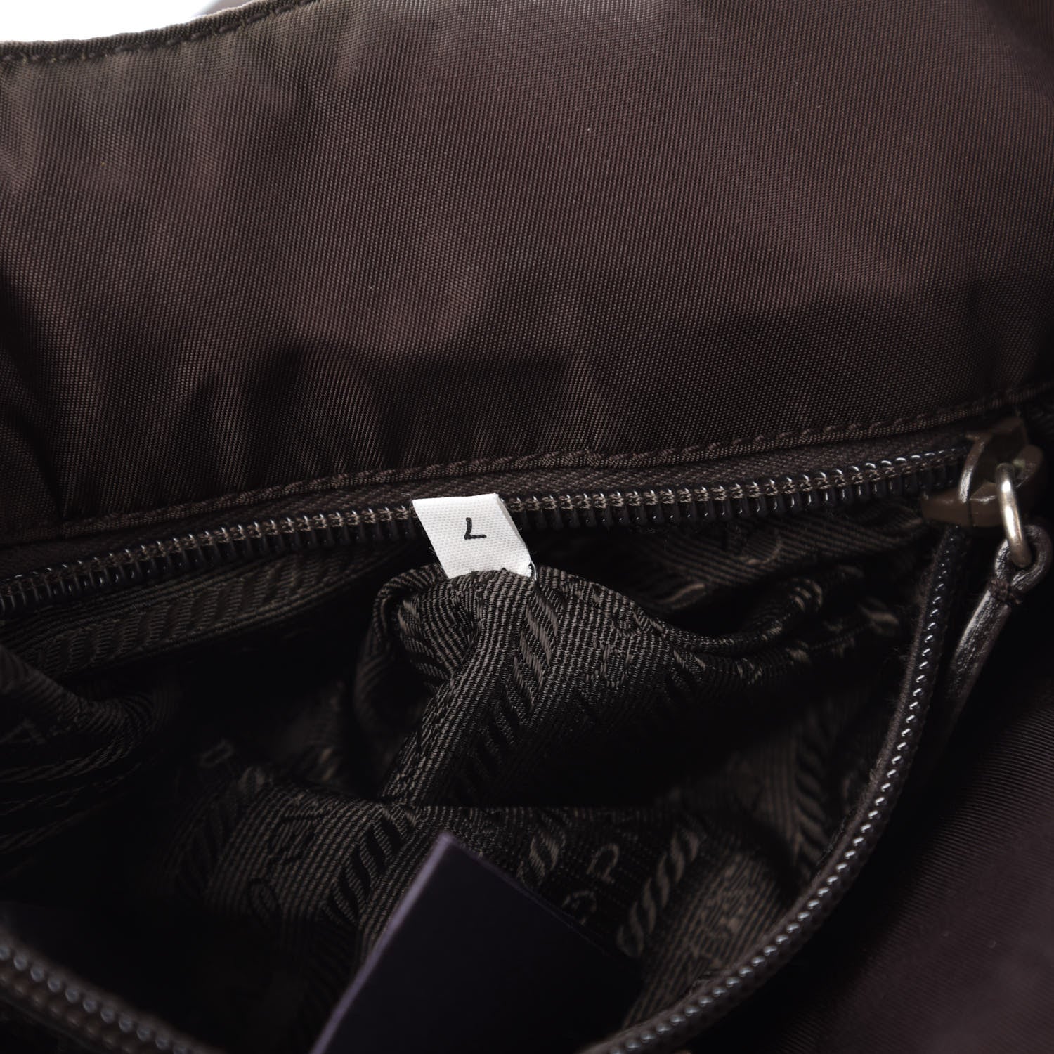 Prada Tessuto Nylon Calfskin Shoulder Bag Moro 9 of 10
