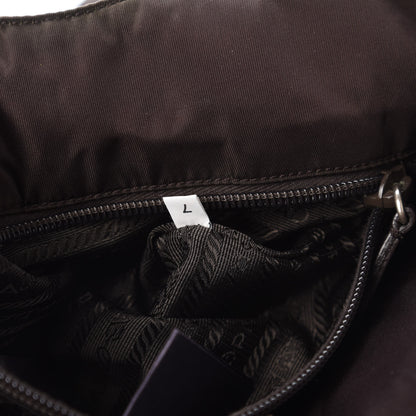 Prada Tessuto Nylon Calfskin Shoulder Bag Moro 9 of 10