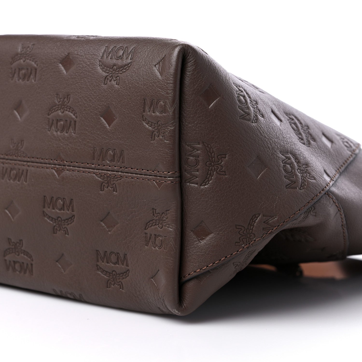 MCM Calfskin Ottomar Monogram Medium Klara Hobo Chestnut 9 of 11