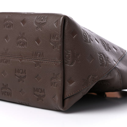 MCM Calfskin Ottomar Monogram Medium Klara Hobo Chestnut 9 of 11