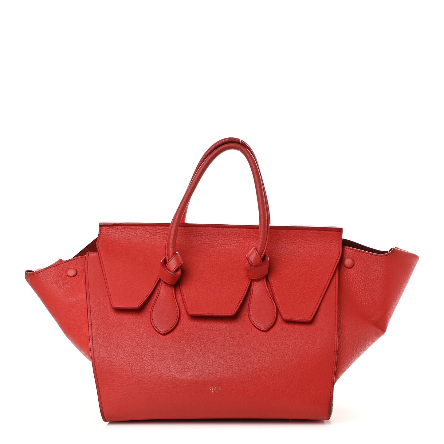 Crisped Calfskin Medium Tie Knot Tote Vermillion