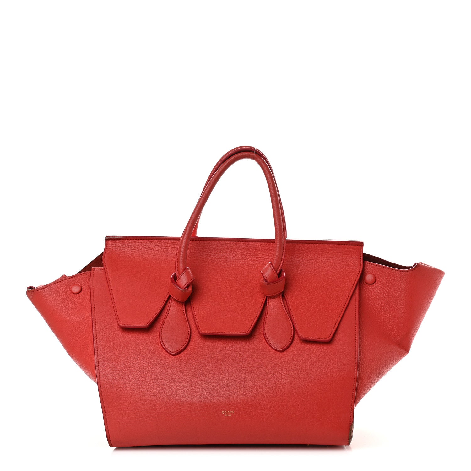 Celine Crisped Calfskin Medium Tie Knot Tote Vermillion 1 of 17