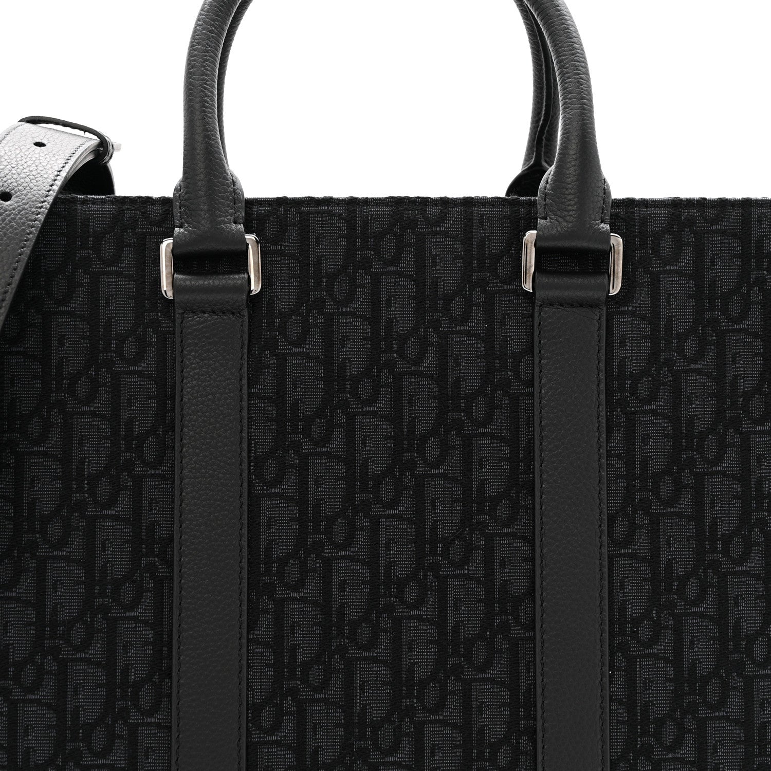 Christian Dior Oblique Grained Calfskin East West Tote Black 8 of 11