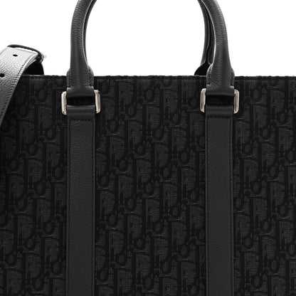Christian Dior Oblique Grained Calfskin East West Tote Black 8 of 11