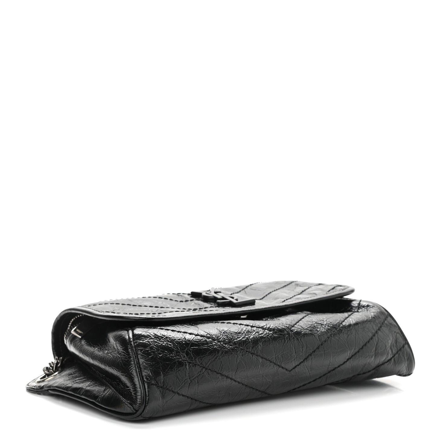 Crinkled Calfskin Matelasse Monogram Niki Body Bag Black