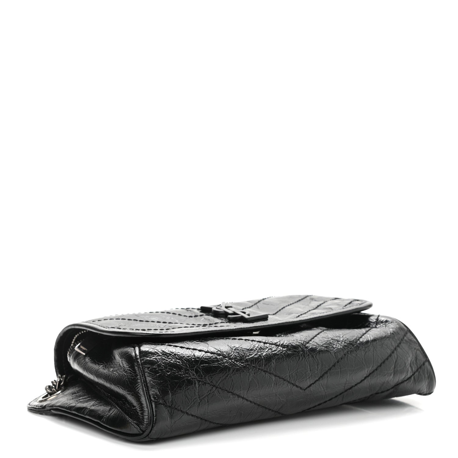Saint Laurent Crinkled Calfskin Matelasse Monogram Niki Body Bag Black 4 of 11