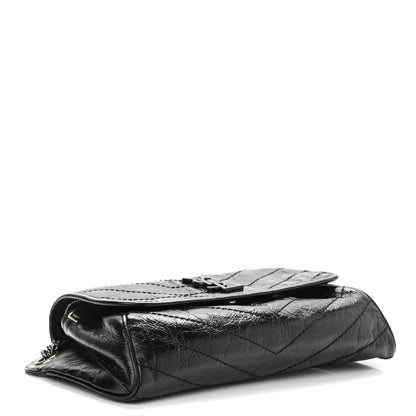Saint Laurent Crinkled Calfskin Matelasse Monogram Niki Body Bag Black 4 of 11
