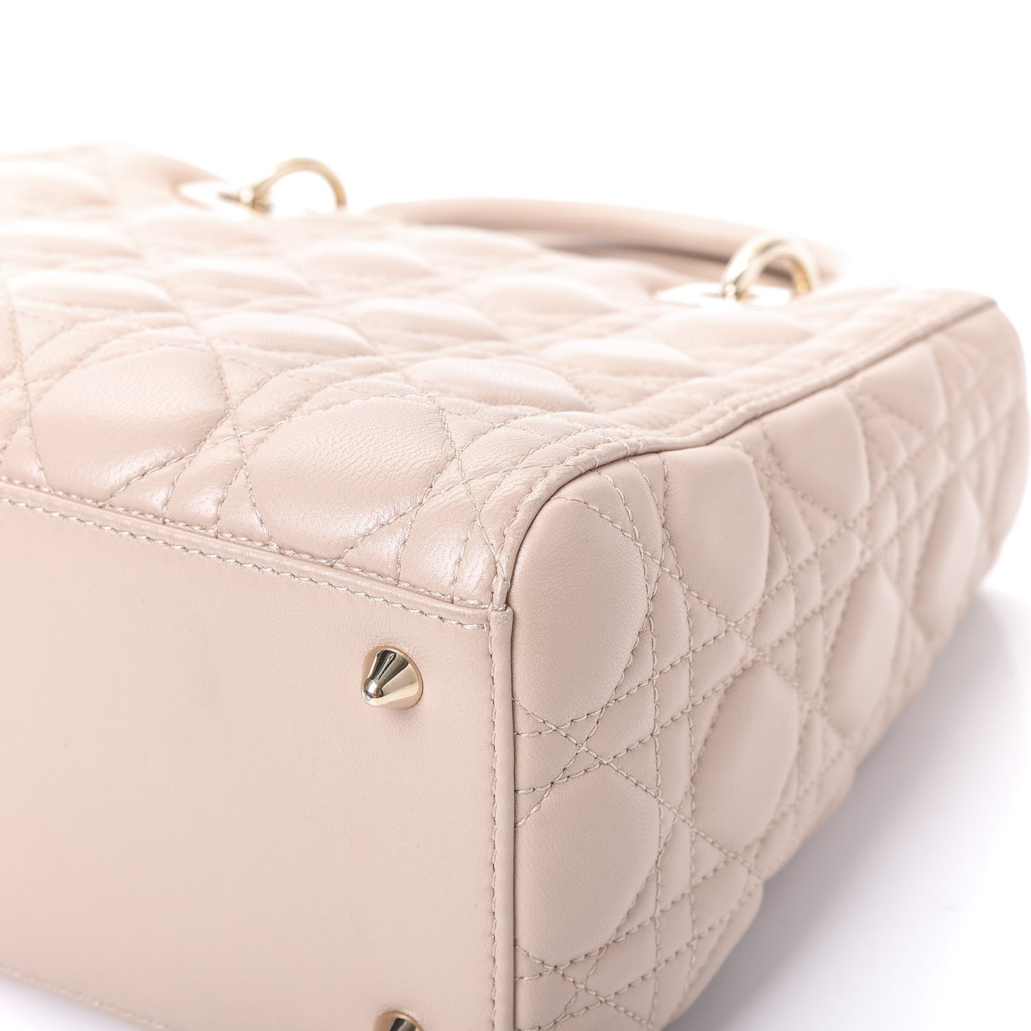 Christian Dior Lambskin Cannage Medium Lady Dior Beige 8 of 12