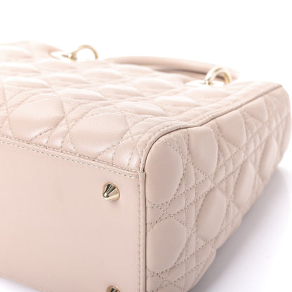 Christian Dior Lambskin Cannage Medium Lady Dior Beige 8 of 12