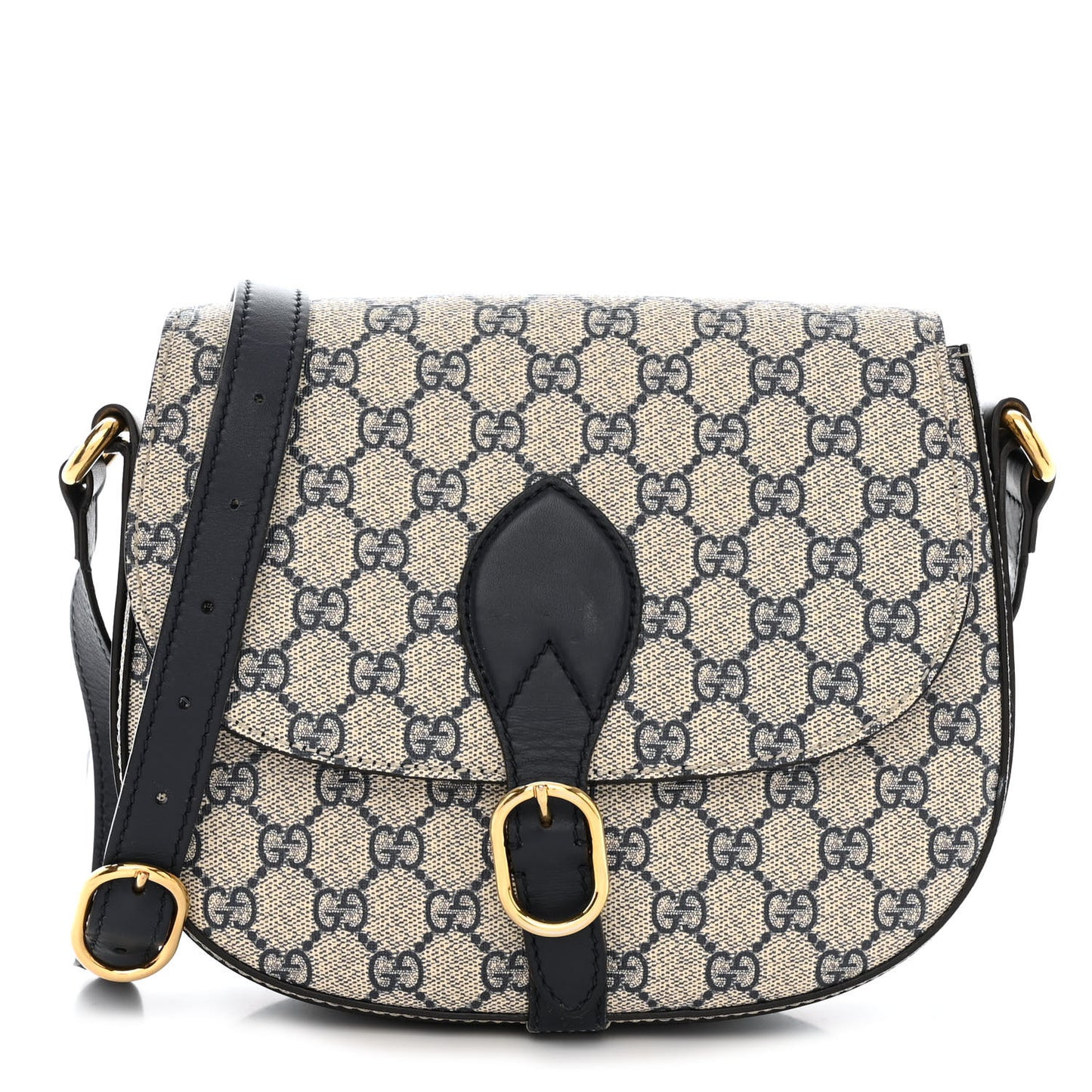 GG Supreme Monogram Small Messenger Shoulder Bag Beige Blue Navy