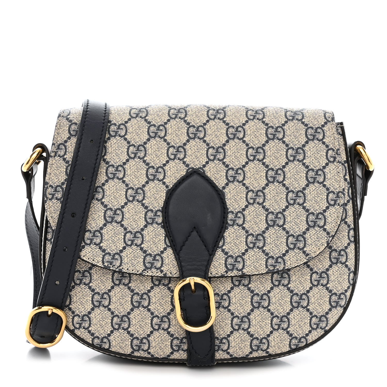 Gucci GG Supreme Monogram Small Messenger Shoulder Bag Beige Blue Navy 1 of 17