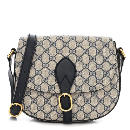Gucci GG Supreme Monogram Small Messenger Shoulder Bag Beige Blue Navy 1 of 17
