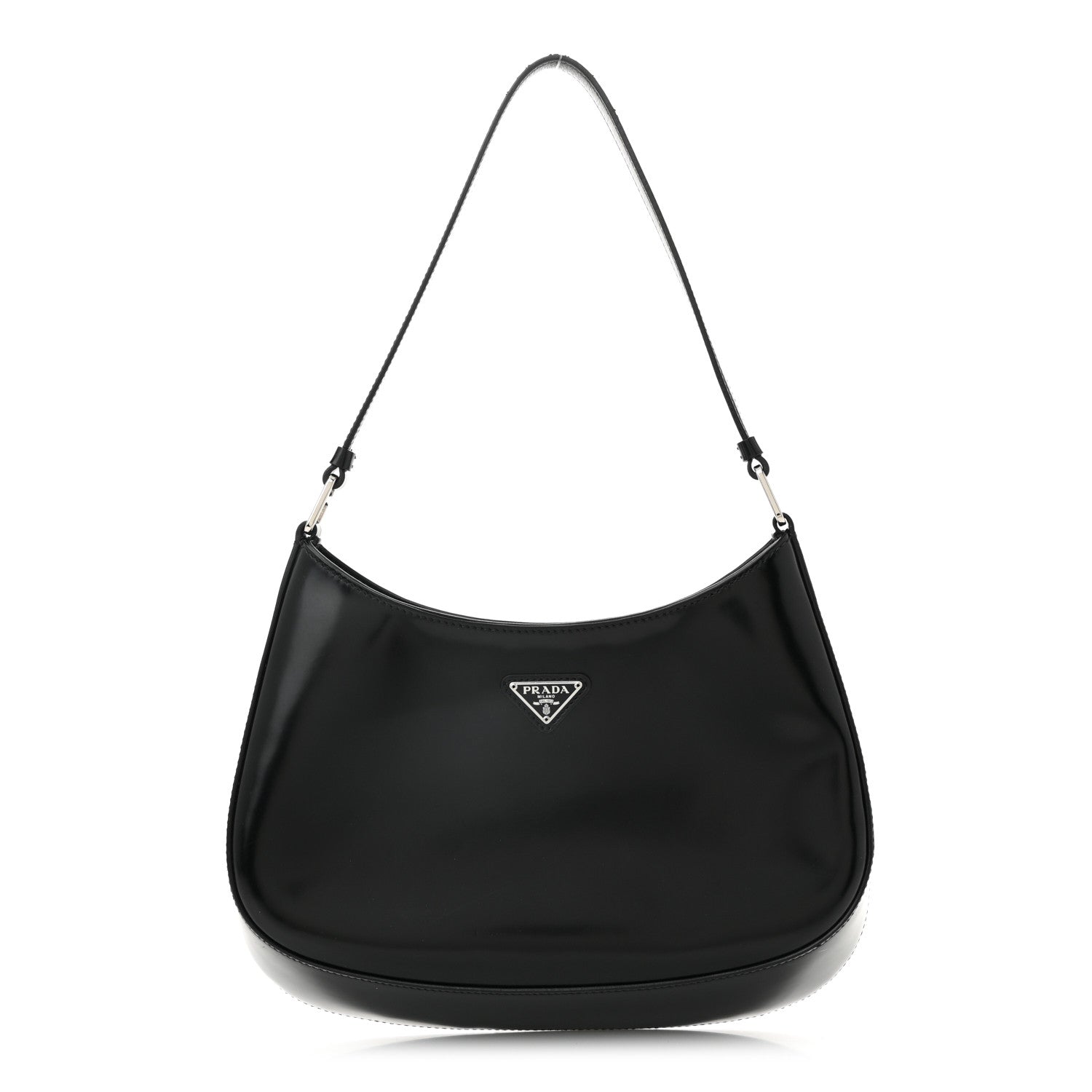 Prada Spazzolato Cleo Shoulder Bag Black 1 of 13