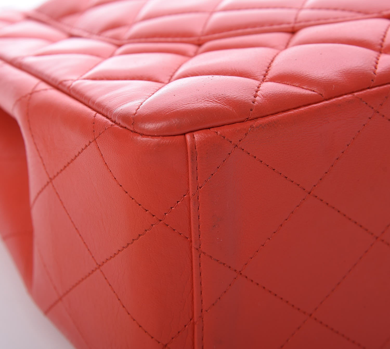 Chanel Lambskin Quilted Maxi Single Flap Red 14 of 15