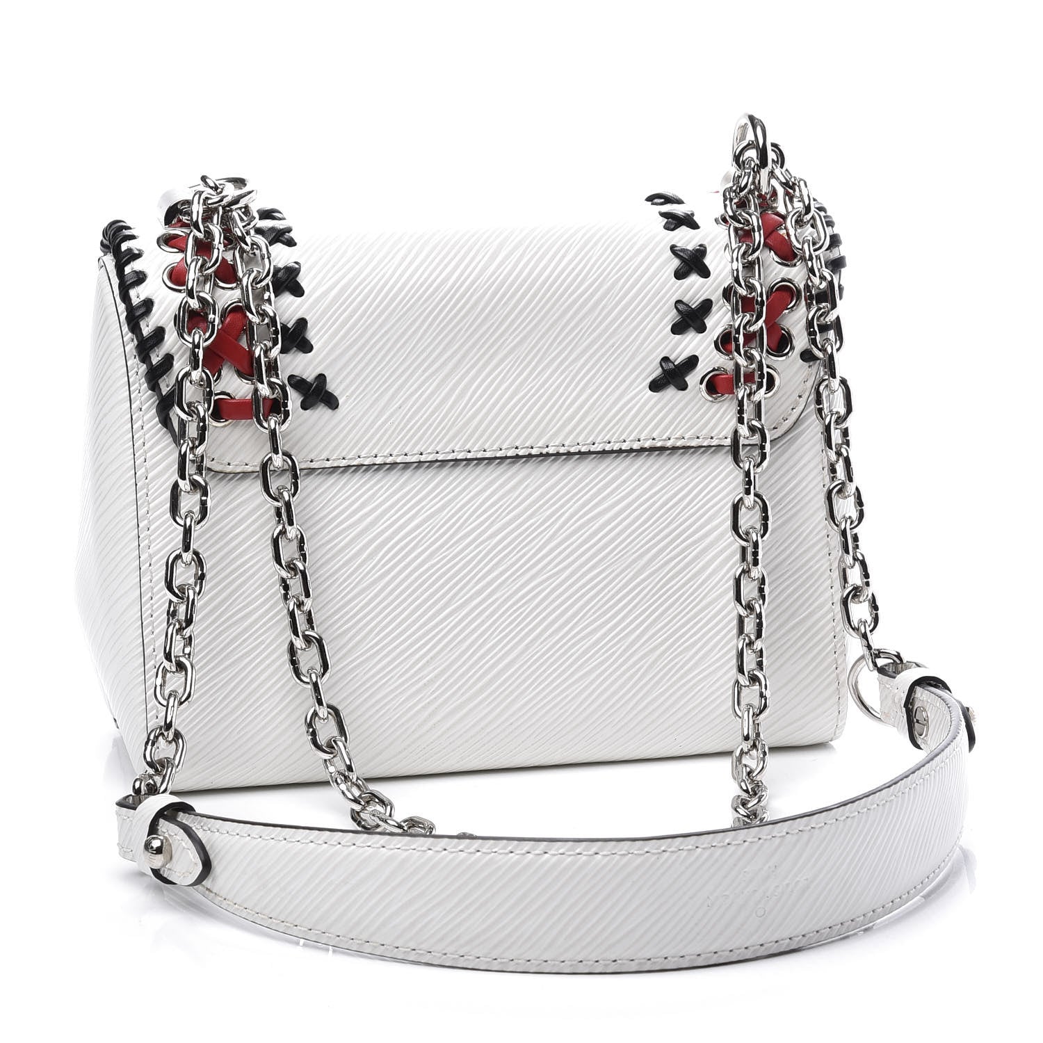 Louis Vuitton Epi Embroidered Twist Shoulder Bag PM White 3 of 11
