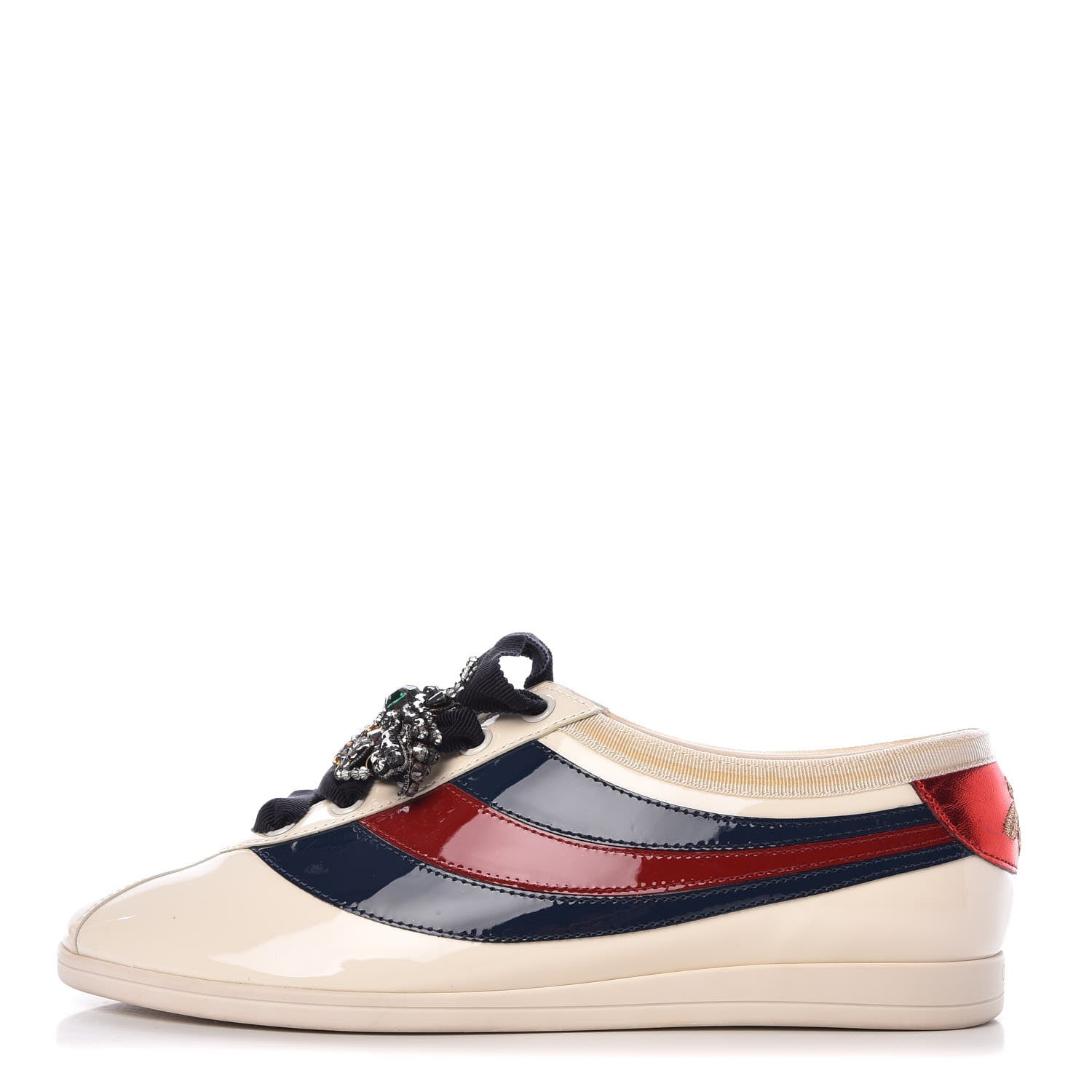 Gucci Patent Crystal Web Falacer Sneakers 36 White 1 of 9