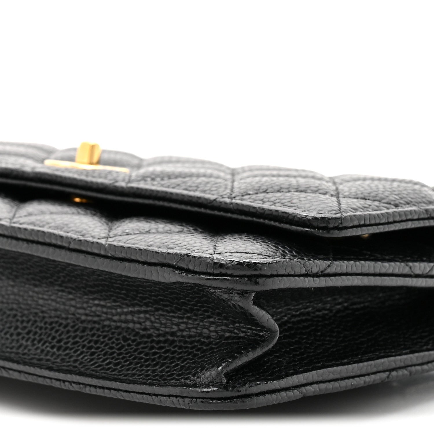 Chanel Caviar Quilted CC Turnlock Wallet On Chain WOC Black 10 of 12