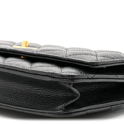 Chanel Caviar Quilted CC Turnlock Wallet On Chain WOC Black 10 of 12