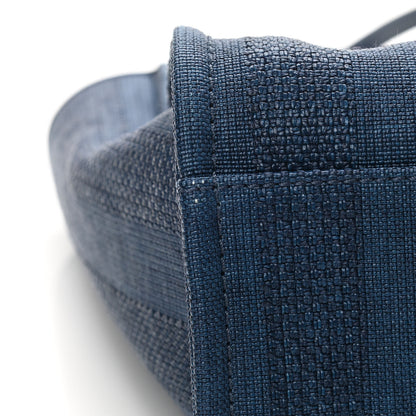 Chanel Mixed Fibers Striped Small Deauville Tote Navy Blue 11 of 13