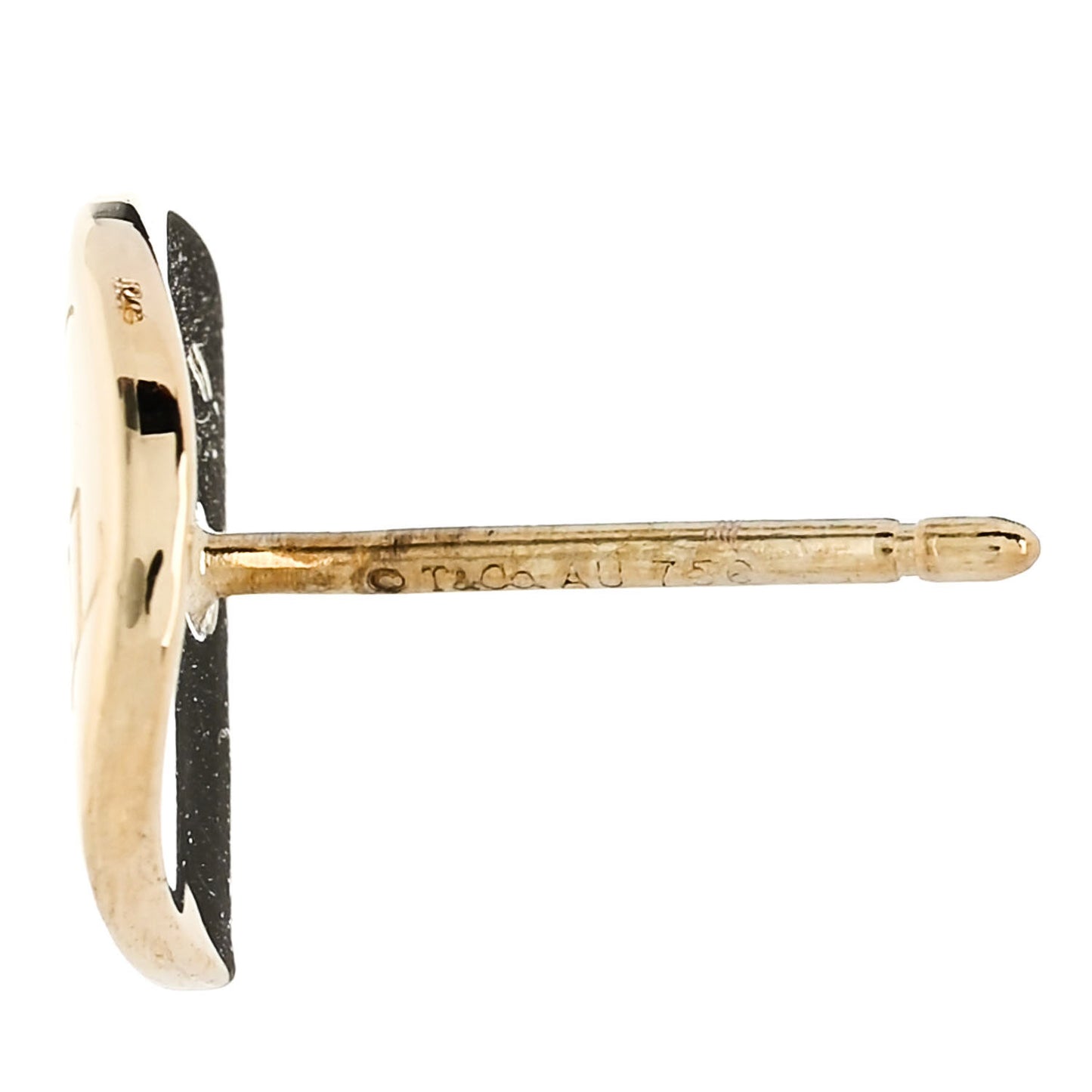 18K Yellow Gold Notes Round Stud Earrings