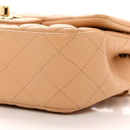 Chanel Lambskin Quilted Mini Rectangular Flap Beige 10 of 12