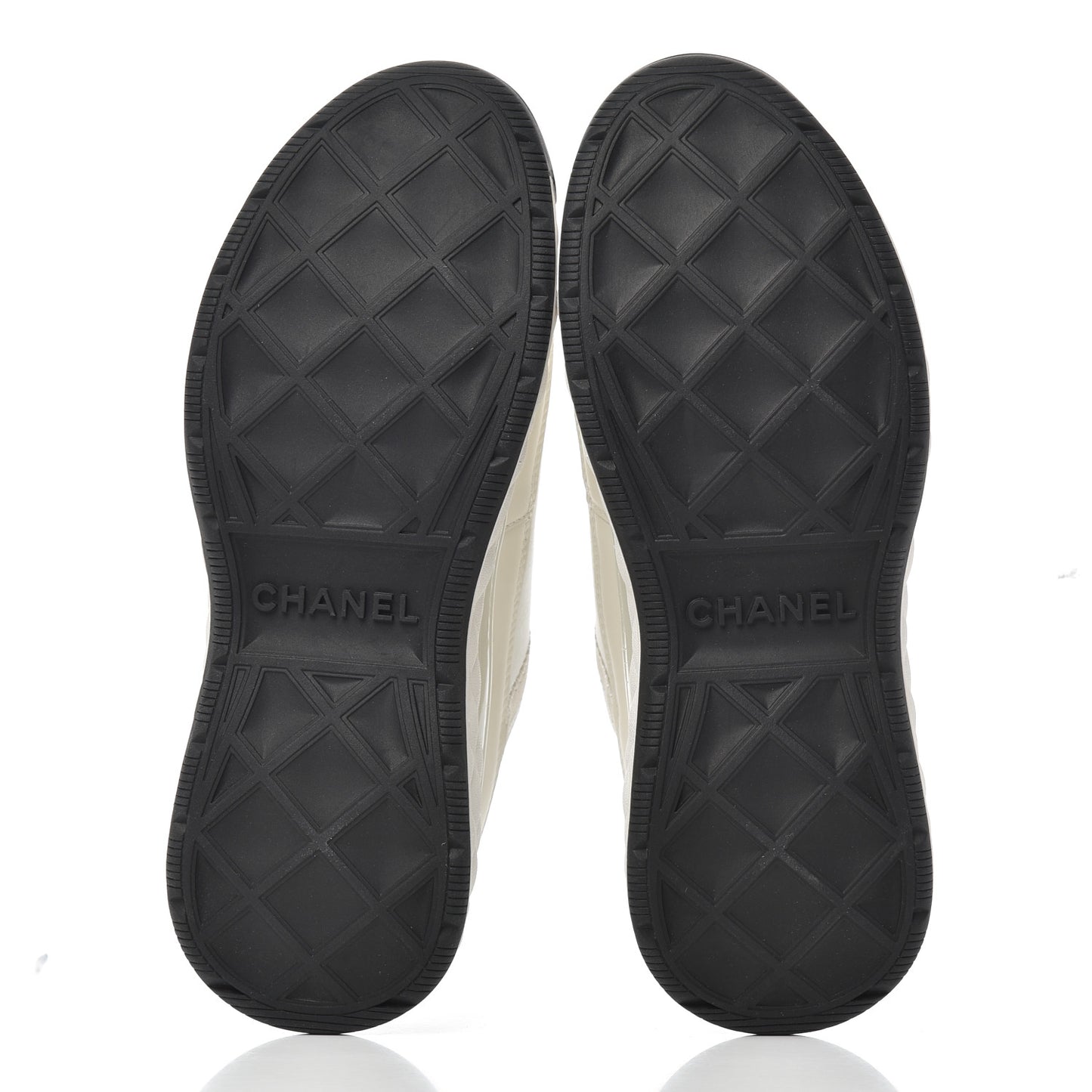 Velvet Calfskin Mixed Fibers CC Sneakers 35.5 Ivory Black
