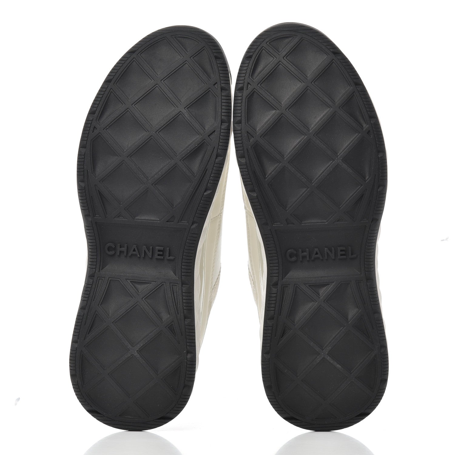 Chanel Velvet Calfskin Mixed Fibers CC Sneakers 35.5 Ivory Black 5 of 14