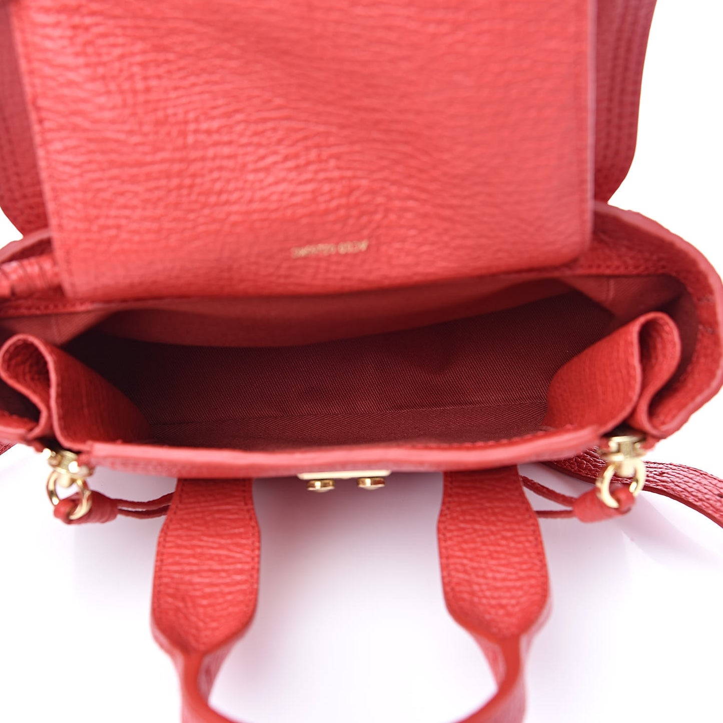 3.1 Textured Calfskin Mini Pashli Satchel Red