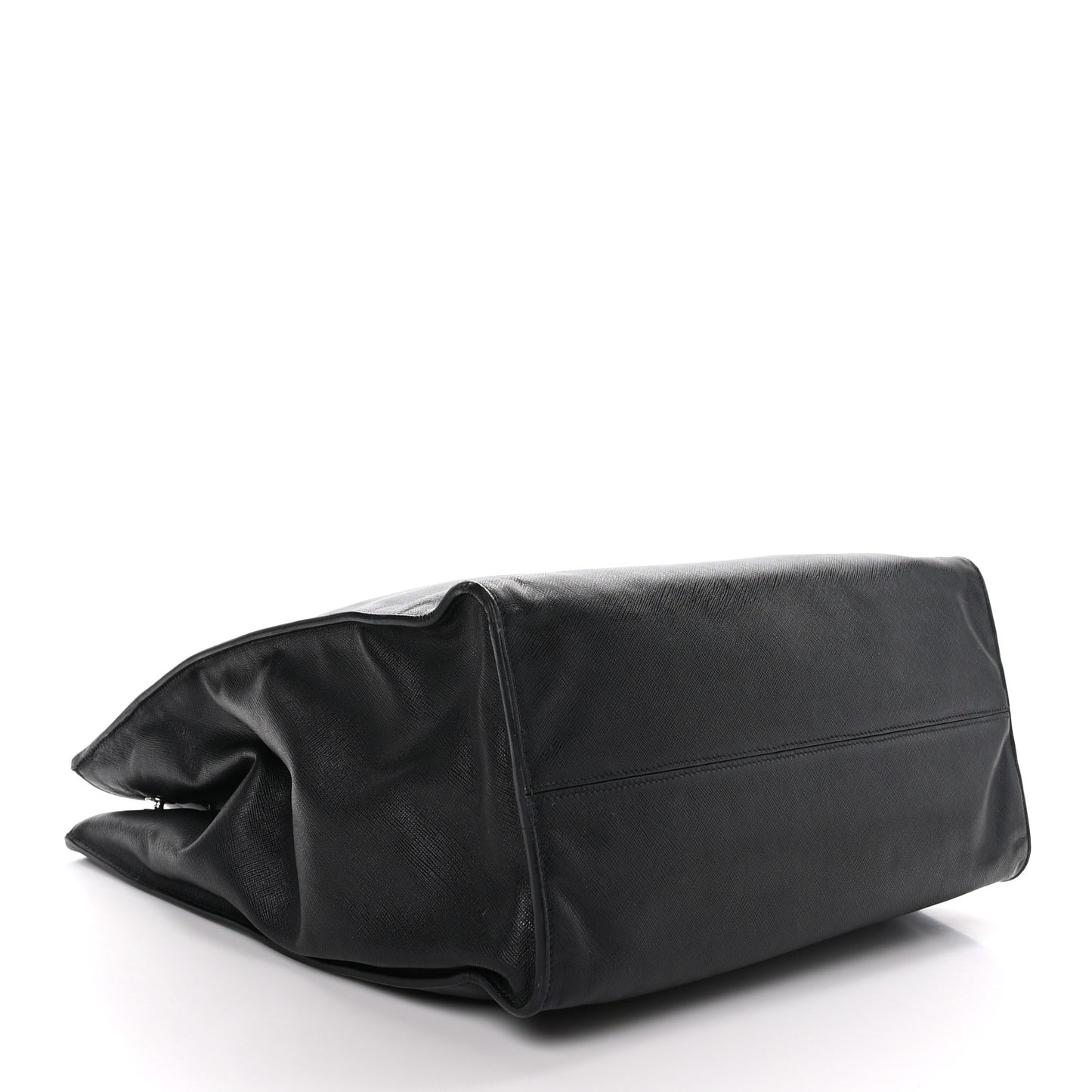 Double Zip Saffiano Tote Black