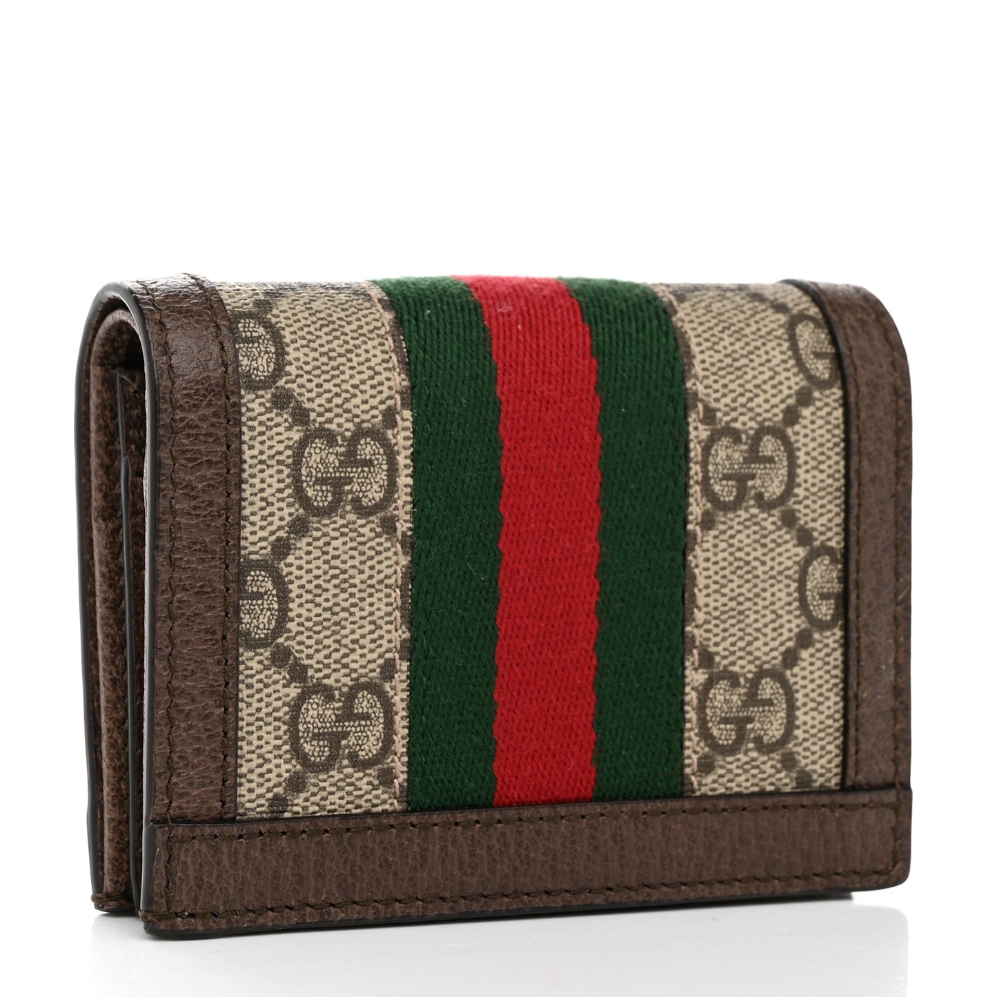 GG Supreme Monogram Web Ophidia Card Case Beige New Acero