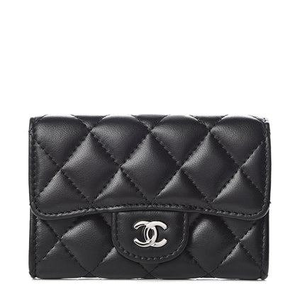 Chanel Lambskin Quilted Flap Card Holder Black 1 of 8