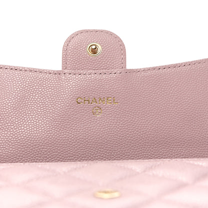 Chanel Caviar Quilted Large Gusset Flap Wallet Light Pink 6 of 9