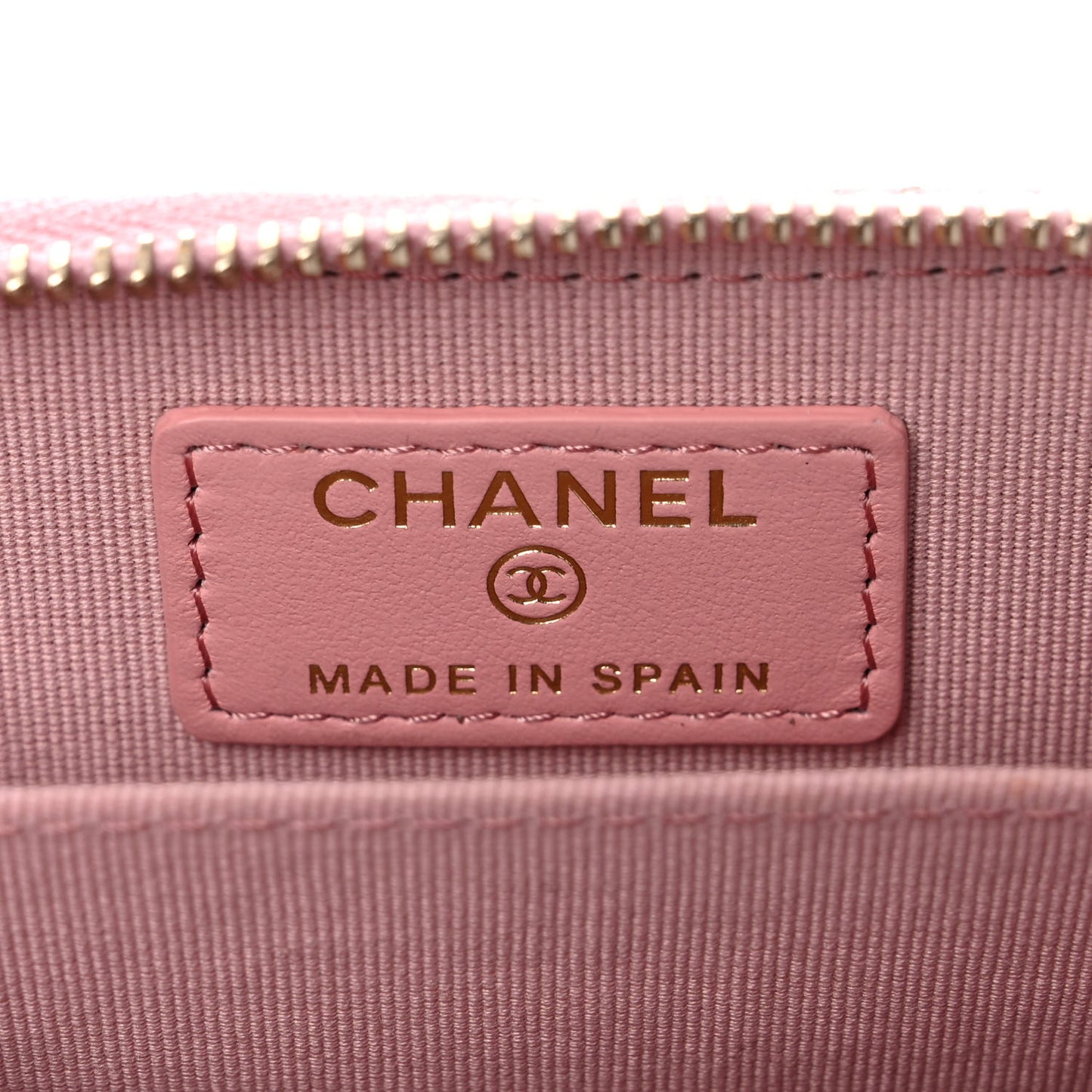 Lambskin Quilted Chanel 19 Zip Around Coin Purse Wallet Light Pink