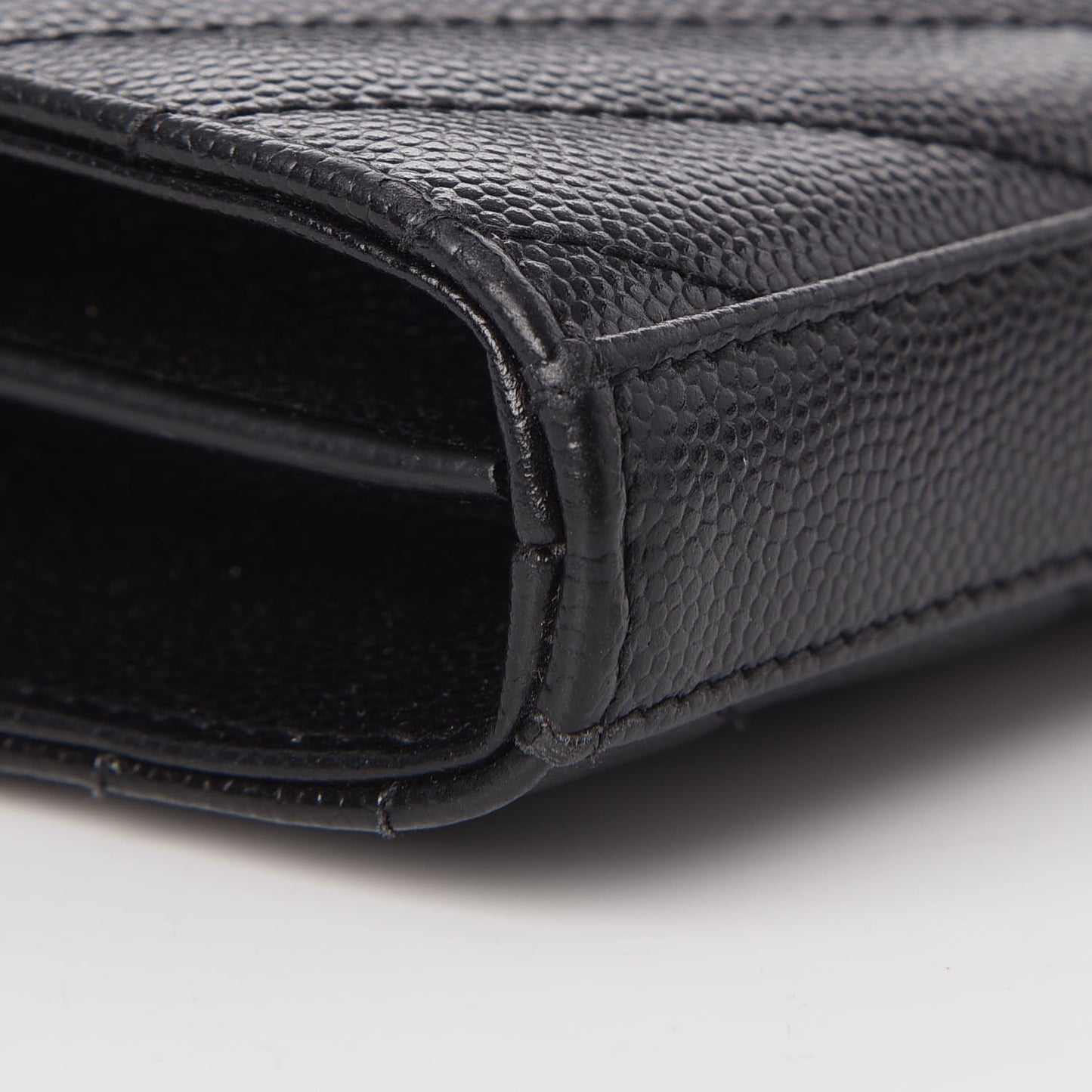 Grain De Poudre Matelasse Chevron Monogram Chain Wallet Black