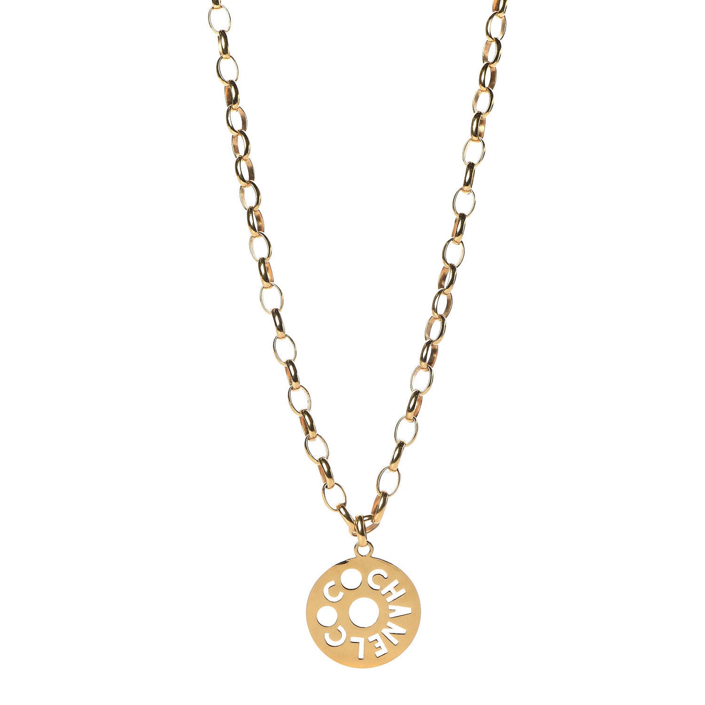 Oversized Coco Pendant Necklace Gold