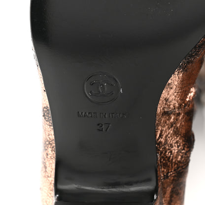 Chanel Laminated Goatskin Over the Knee Boots 37 Bronze 6 of 10